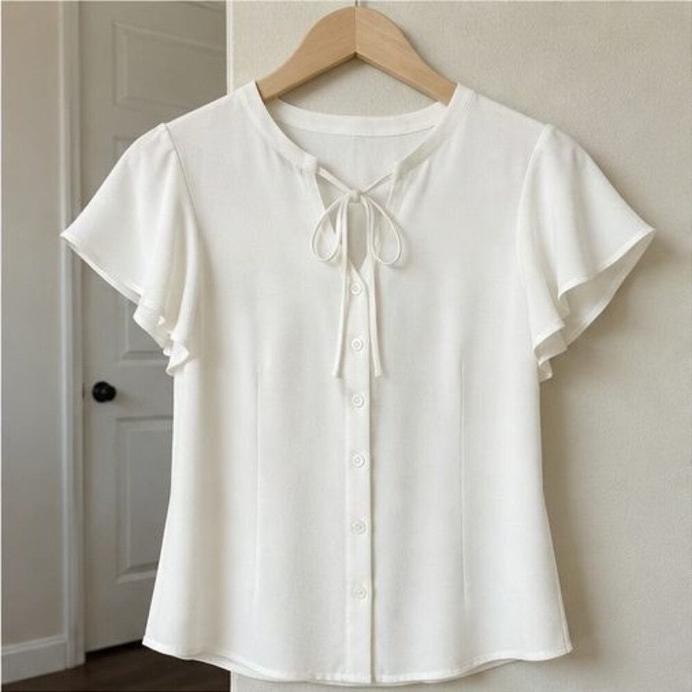 White Pleated Blouse